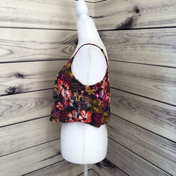 Xhilaration Floral Cropped Flowy Tank Top XS - Picture 4 of 8